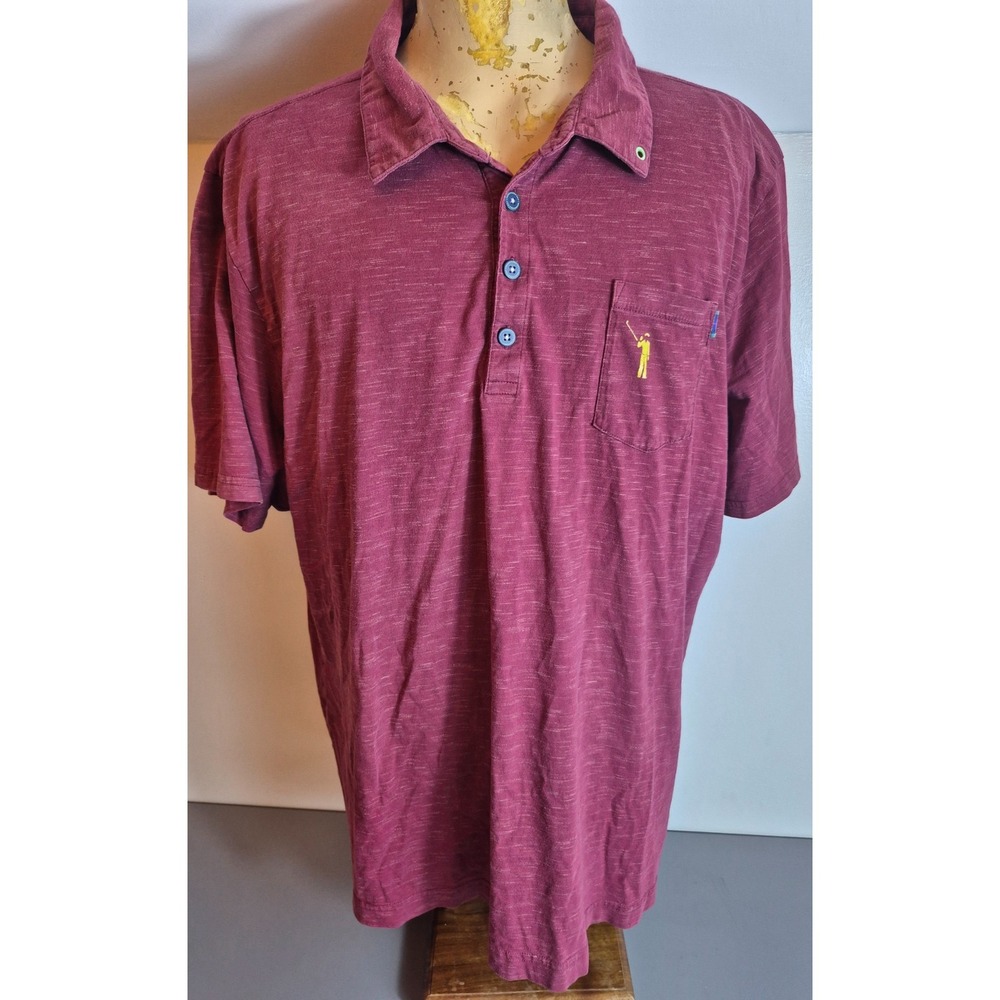 William Murray Golf Mens Short Sleeve Polo Shirt XXL Heathered  Burgundy